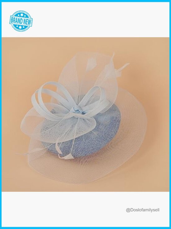 Tea Party Fascinator Hat Mesh Floral Feather Hair Clip Wedding Cocktail Derby main image 6